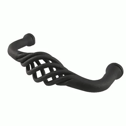 3 3/8 Inch (3 Inch c-c) Wrought Steel Lafayette Fixed Pull (Matte Black Finish)