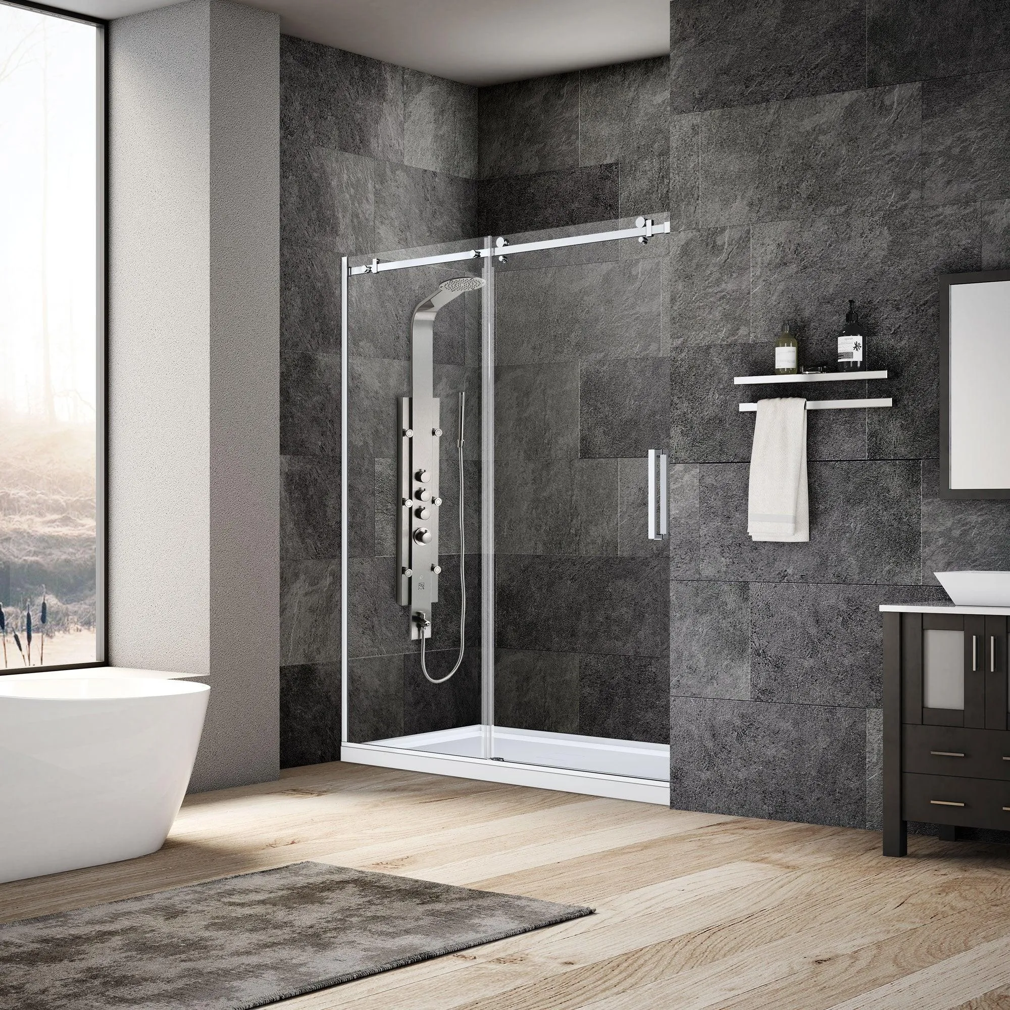 44-48 W x 76 H  Sliding Shower Door ULTRA-B Chrome