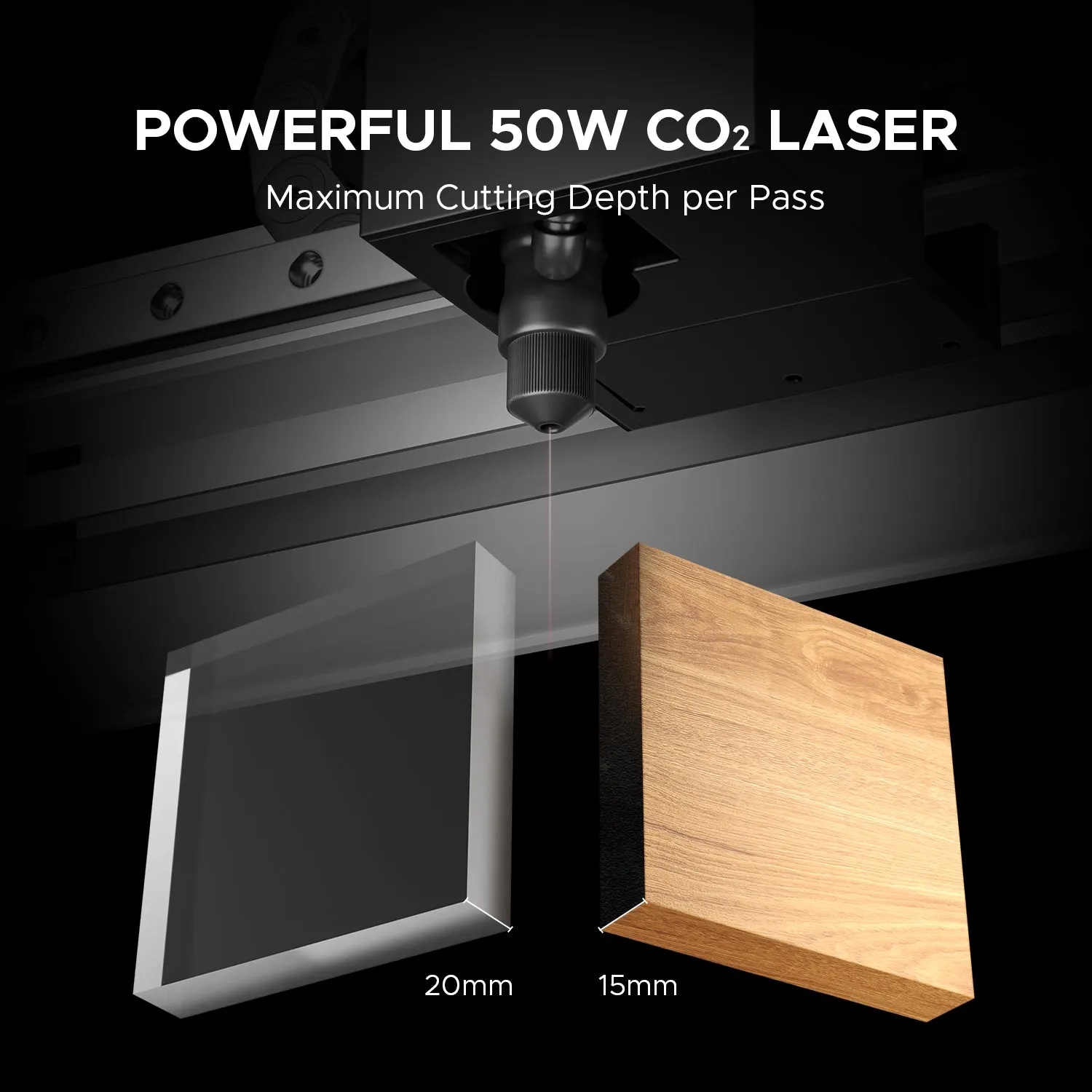 50W CO2 Polar Desktop Laser Engraving Machine with 510x300 mm Engraving Area | OMTech Polar