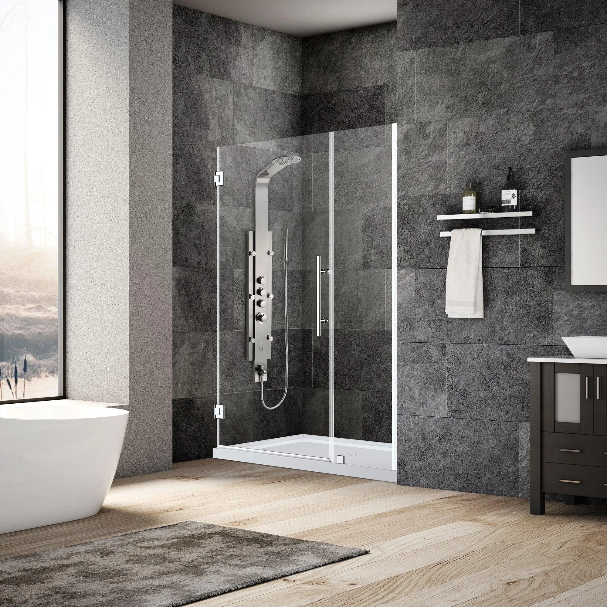 58-59 W x 72 H  Swing-Out Shower Door ULTRA-E Chrome