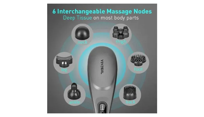 Amazon's Choice: Cordless Back Massager - 6 Interchangeable Nodes, 6 Speeds & 6 Modes - Ships Next Day!