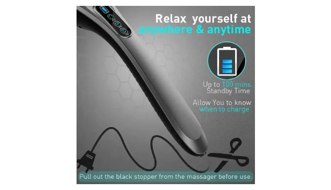 Amazon's Choice: Cordless Back Massager - 6 Interchangeable Nodes, 6 Speeds & 6 Modes - Ships Next Day!