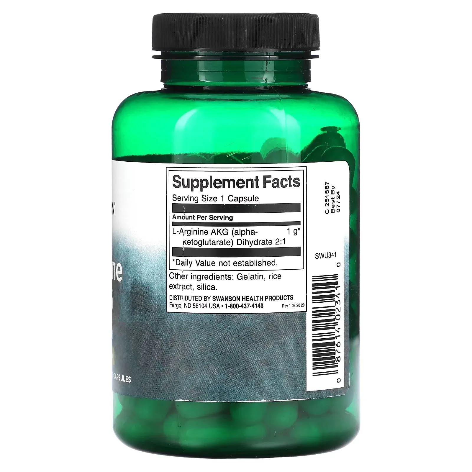 Arginine AKG Swanson, 90 capsules