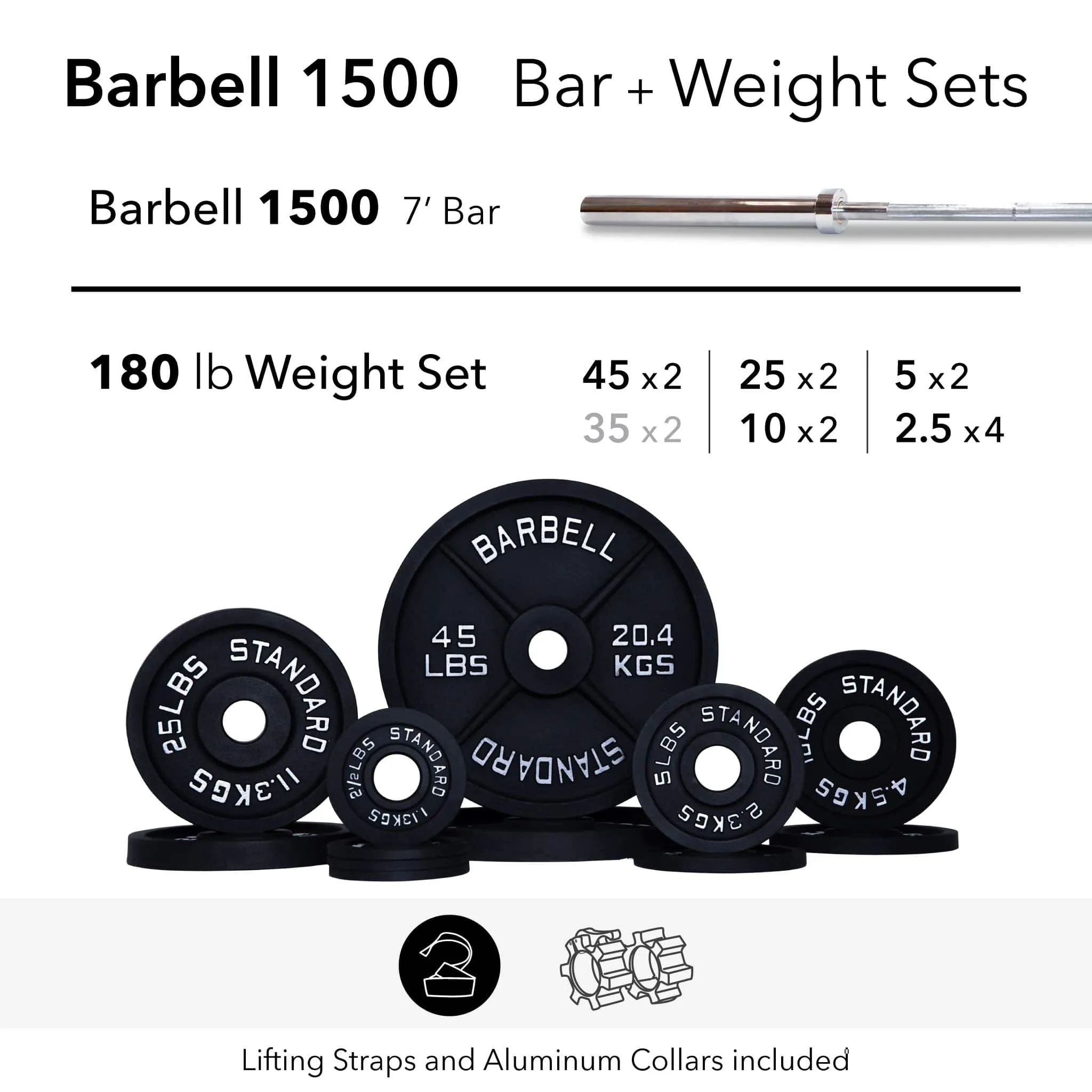 Barbell 1500 Olympic Barbell Weight Sets