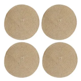 Creative Tops Set of 4 Jute Placemats, Natural Hessian Round Table Mats, 38cm