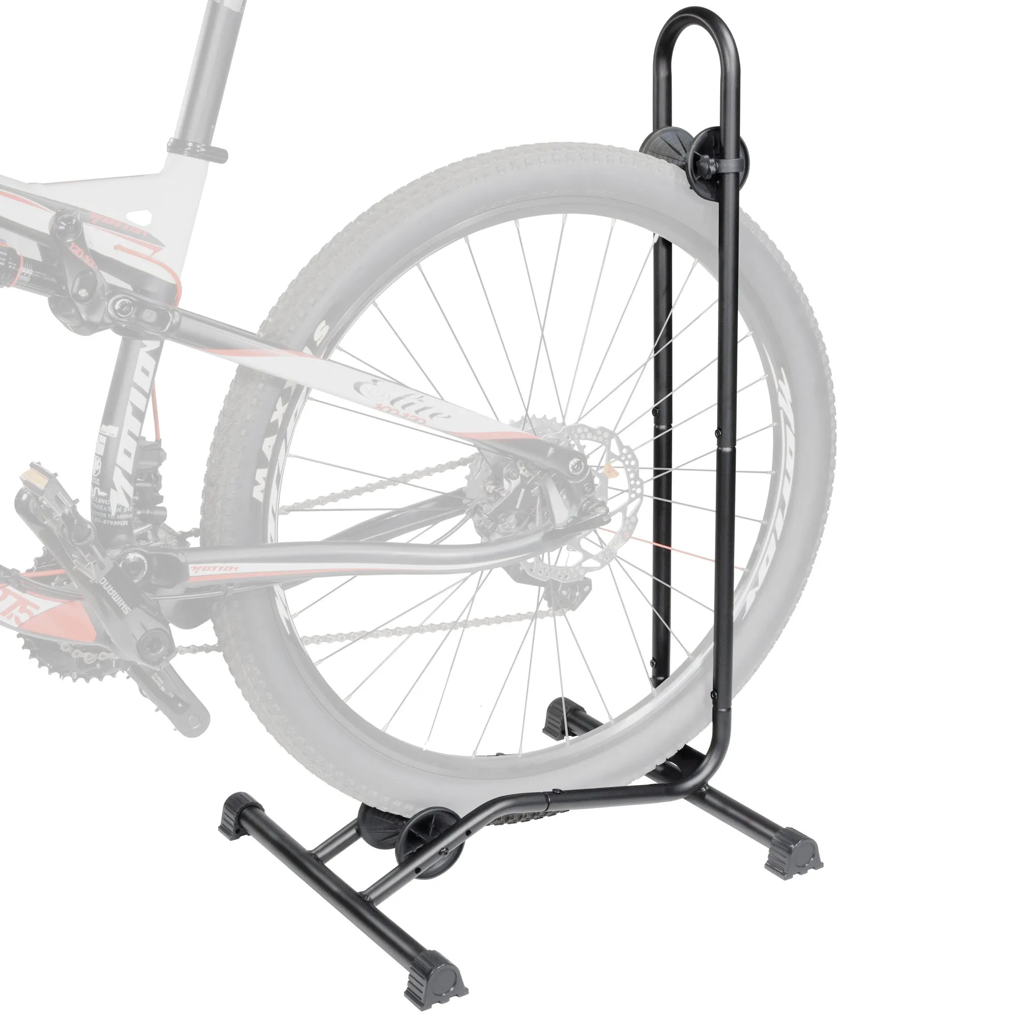 CyclingDeal Bike Floor Stand Parking Rack - for 20"-29" Mountain MTB & Road Bikes with Tire Width up to 2.4" or 5" Fat Bike - Bicycle Indoor Outdoor Garage Storage - Max Tire Width 2.4” for 5 Bikes