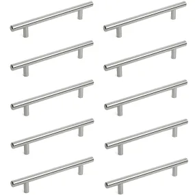 Diversa Brushed Satin Nickel Euro Style 5" (128mm) Cabinet Bar Pull - 10 PACK