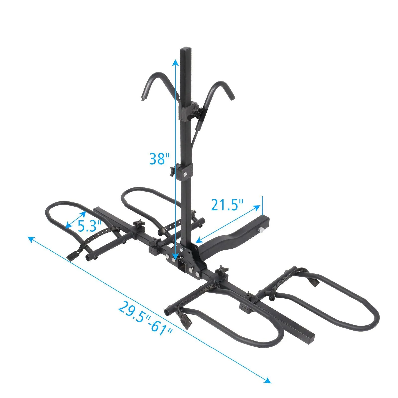 Hitch Mount Bike Rack for 2 Bikes Platform Style Bicycle Carrier for Car with 2" Hitch Receiver, S Tube