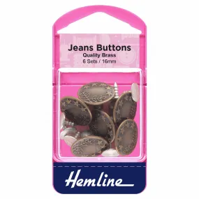 Jeans Buttons - 16mm (6 Sets)