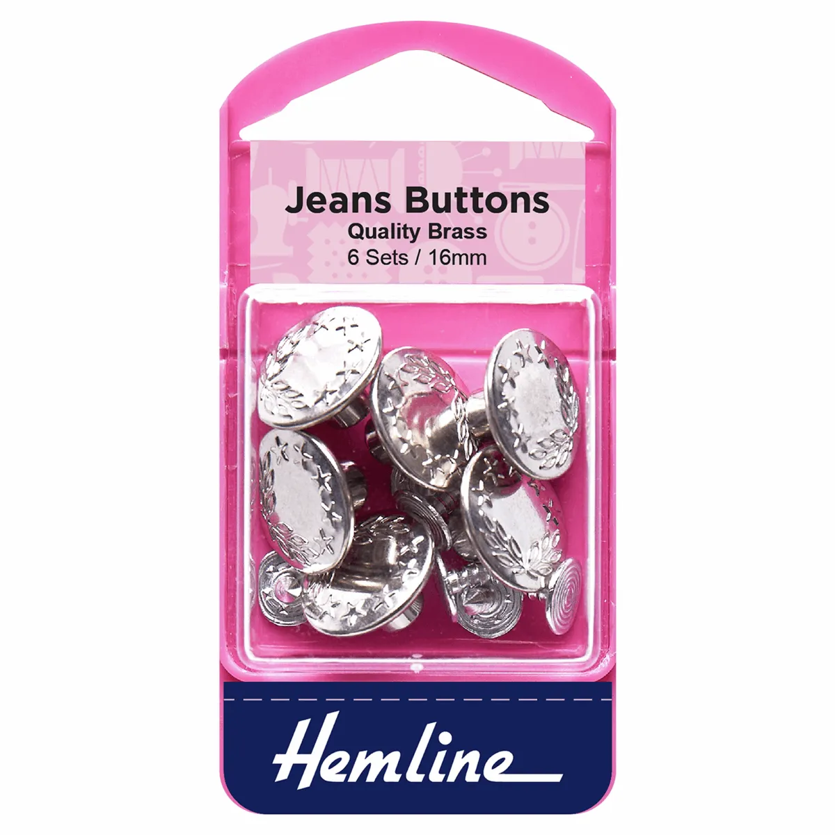 Jeans Buttons - 16mm (6 Sets)