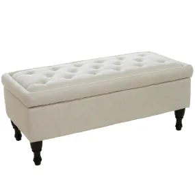 Logan Linen Storage Ottoman Bench