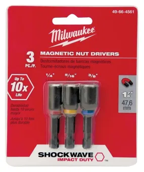 Milwaukee 49-66-4561 Nut Driver Set, 3-Piece, Magnetic, Steel :SET: QUANTITY: 1