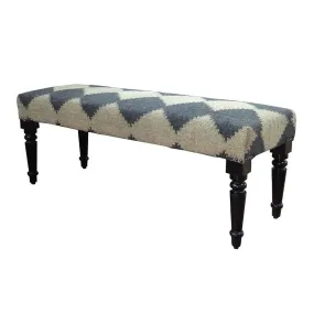 Modern Black and White Diamond 99036BLK Indoor Bench