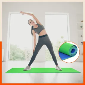 Moksh Premium Yoga Mat | Ink Blue & Lime Green (Size: 24” x 72” Thickness: 6mm)