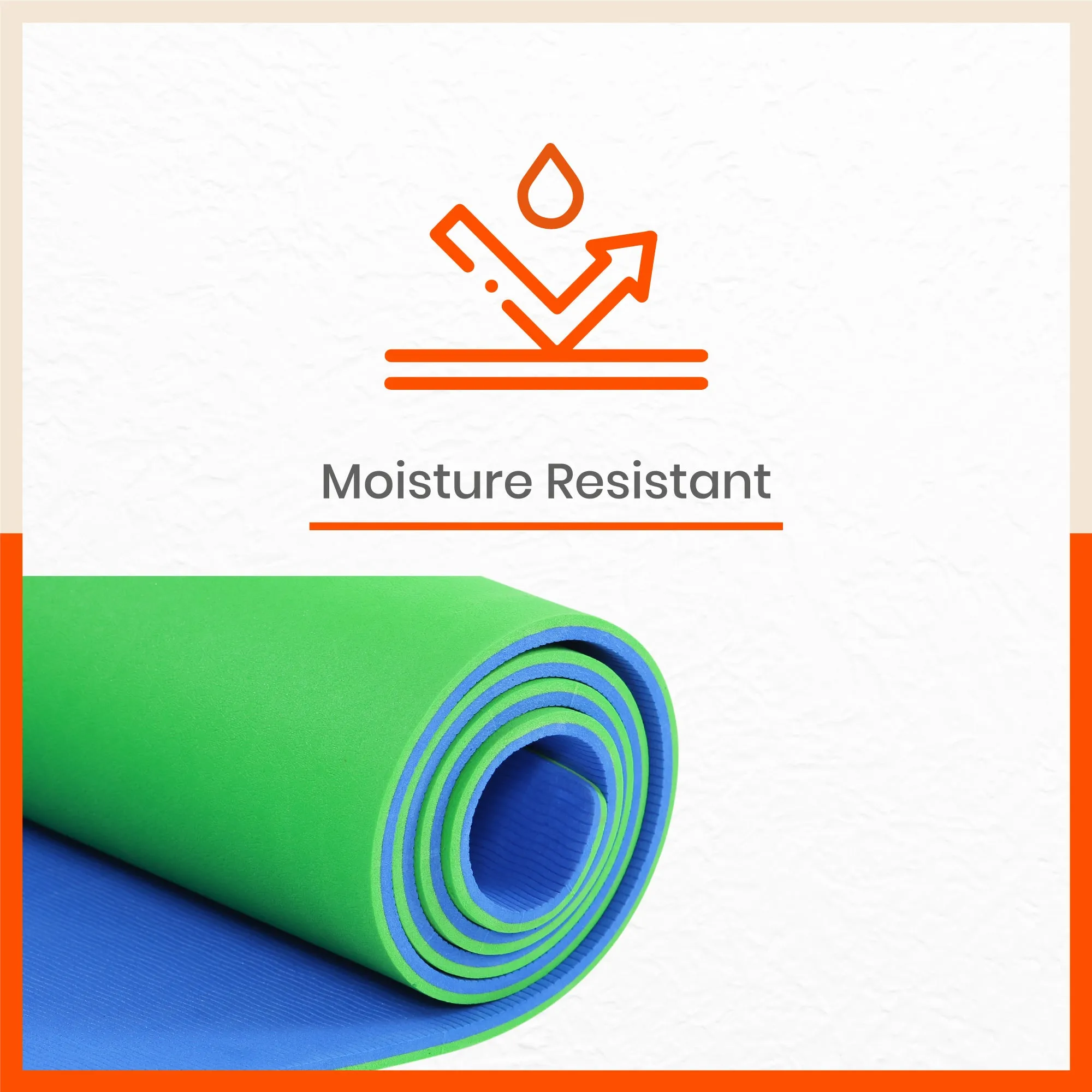 Moksh Premium Yoga Mat | Ink Blue & Lime Green (Size: 24” x 72” Thickness: 8mm)