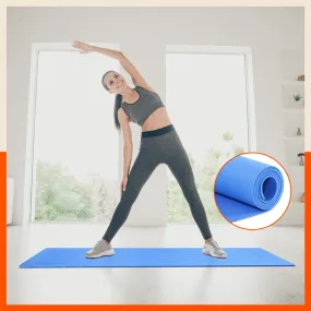 Moksh Premium Yoga Mat | Ink Blue & Sky Blue (Size: 24” x 72” Thickness: 6mm)