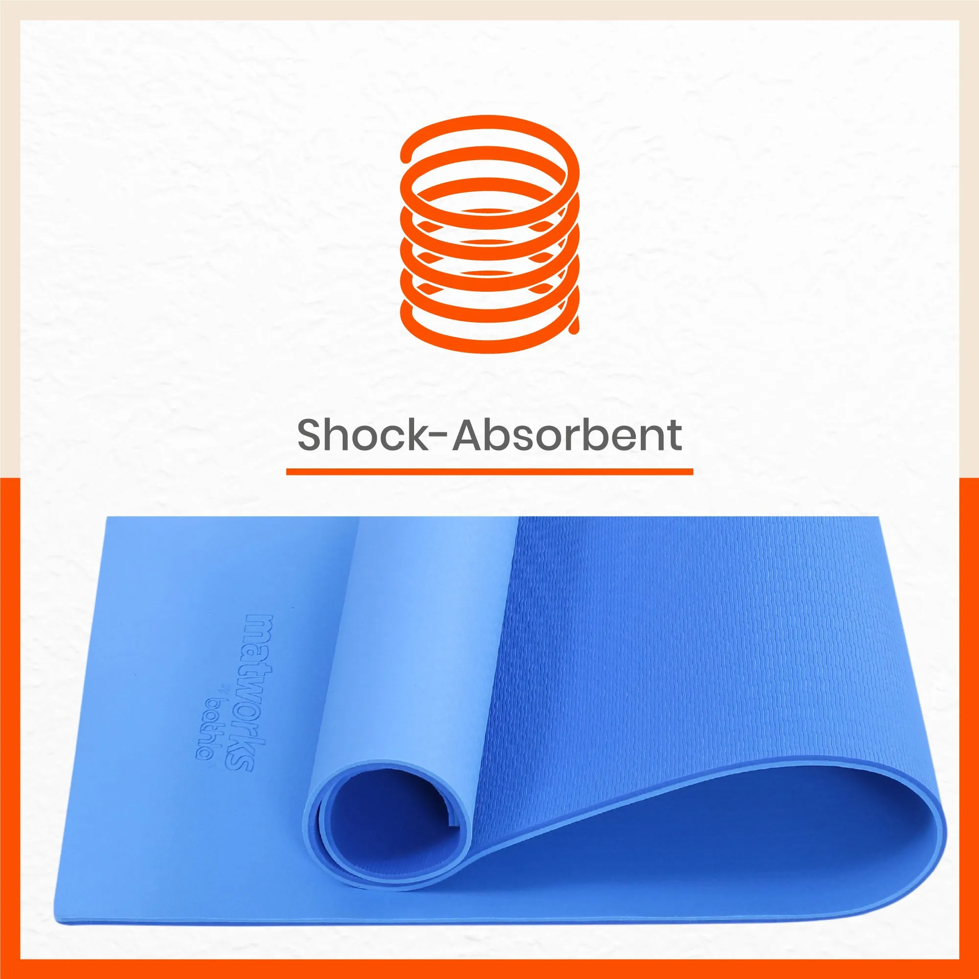 Moksh Premium Yoga Mat | Ink Blue & Sky Blue (Size: 24” x 72” Thickness: 8mm)