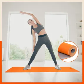 Moksh Premium Yoga Mat | Orange & Grey (Size: 24” x 72” Thickness: 6mm)