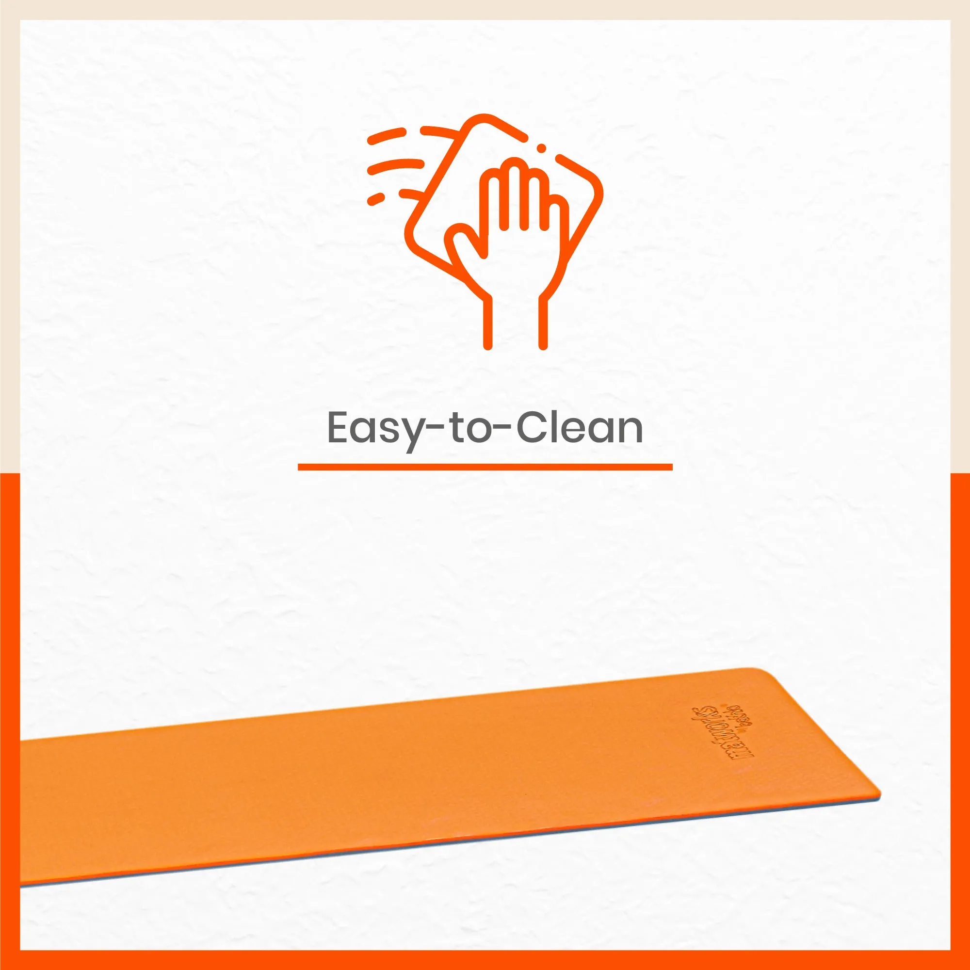 Moksh Premium Yoga Mat | Orange & Grey (Size: 24” x 72” Thickness: 6mm)