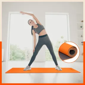 Moksh Premium Yoga Mat | Orange & Grey (Size: 24” x 72” Thickness: 8mm)