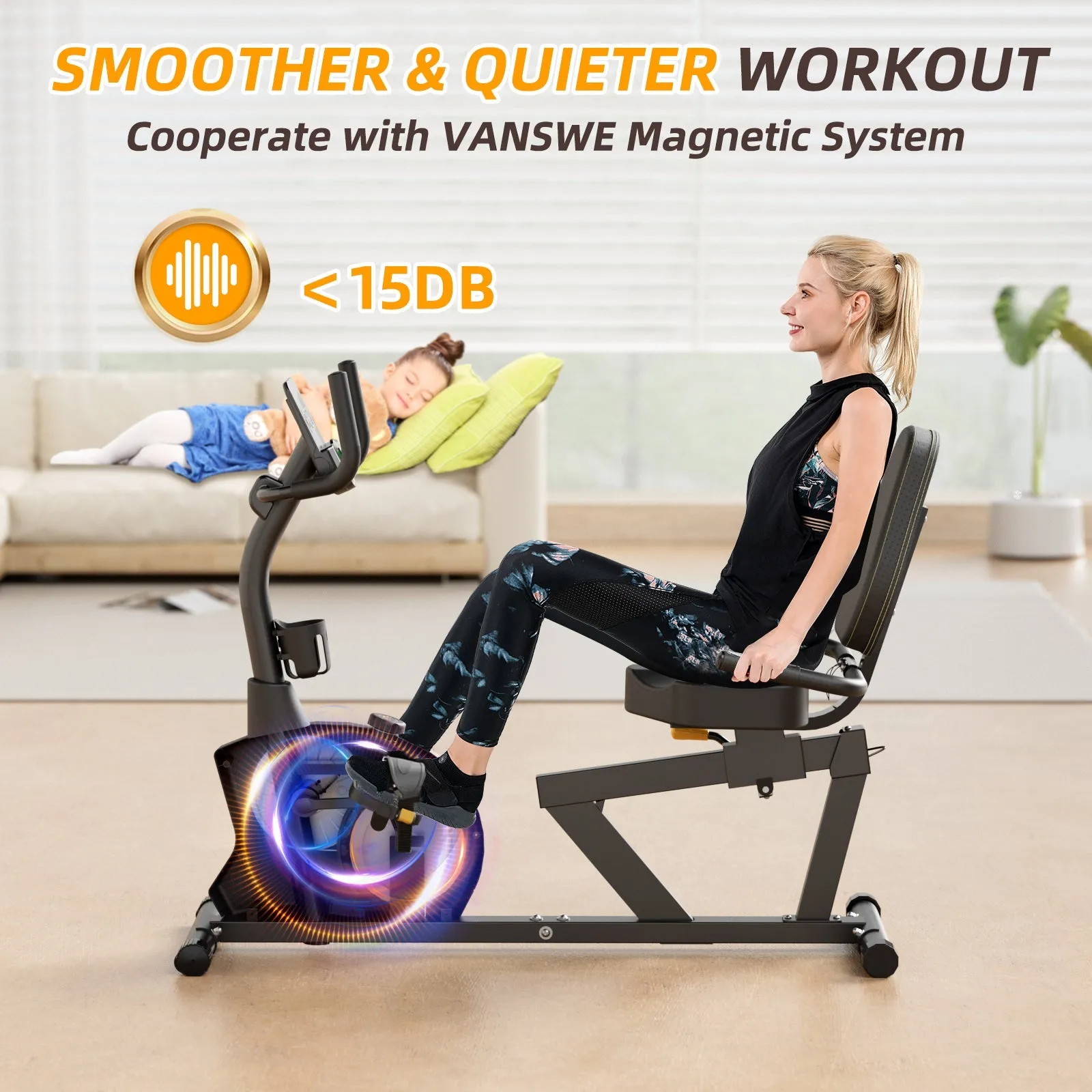 Recumbent Exercise Bike (2024) for Adults Seniors Home Cardio Workout and Physical Therapy