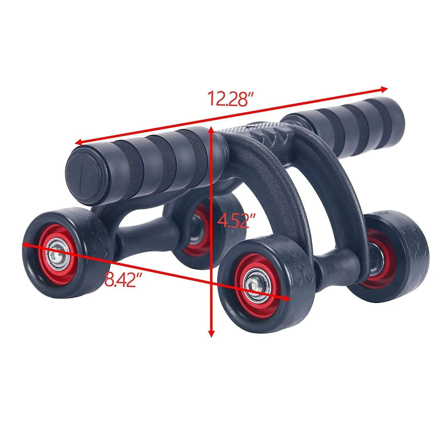 SONIQE Anti Skid Abdominal Ab 4 Roller Exercise Wheel with Knee Mat for Stomach Exercise Training and Exercise Fitness Gym Equipment Accessory Fitness for Man and Woman