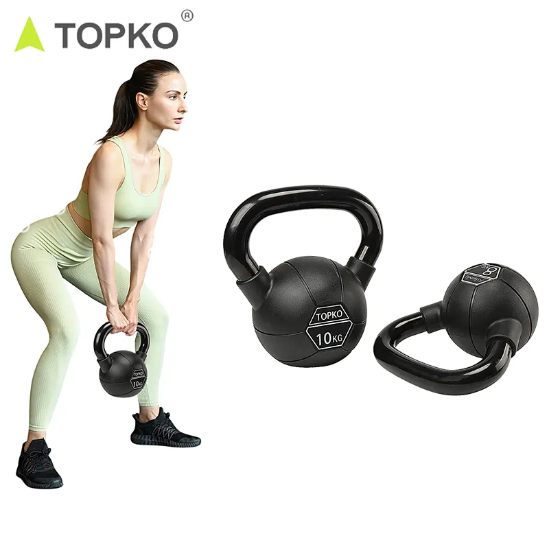 TOPKO PVC Kettlebell Cast Iron