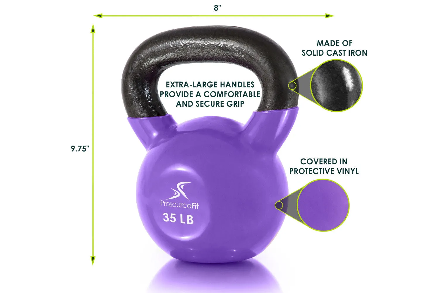 Vinyl Coated Cast Iron Kettlebells